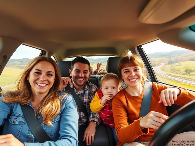 Rodina na výletě autem po České republice