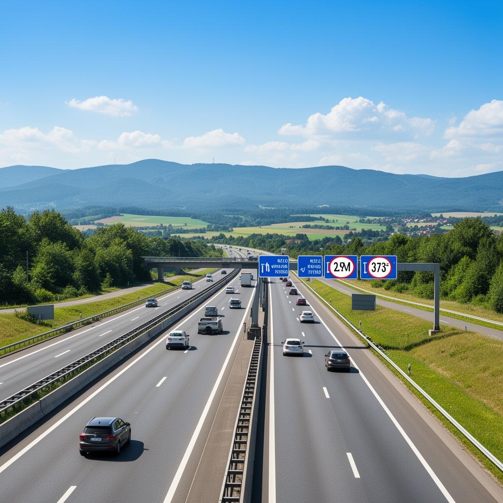 Česká dálnice s elektronickým mýtným systémem