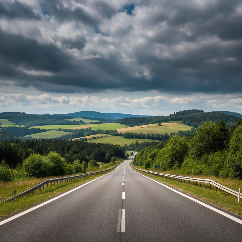 Malebná česká dálnice procházející krajinou